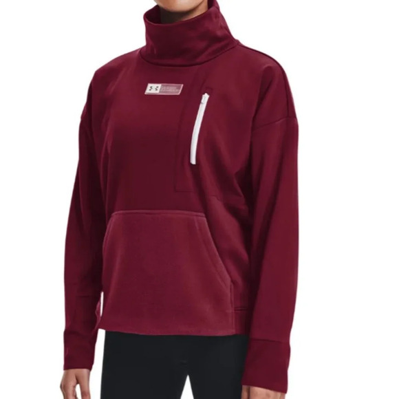 Under Armour -  Womens Armour Mxed Media Mock Neck T-Shirt Sweatshirt Size XL - Picture 2 of 10